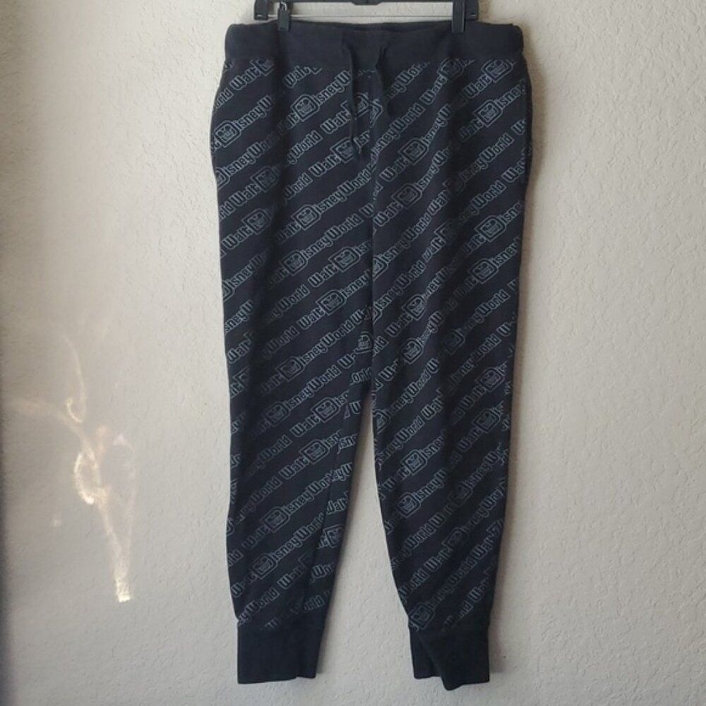 Disney Parks Walt Disney World All-Over Print Joggers Sweatpants Black US Size L